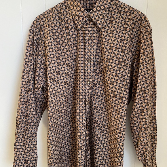 IKE Behar New York Vintage Men’s Dress Shirt in Black and Gold. Large - Picture 2 of 14